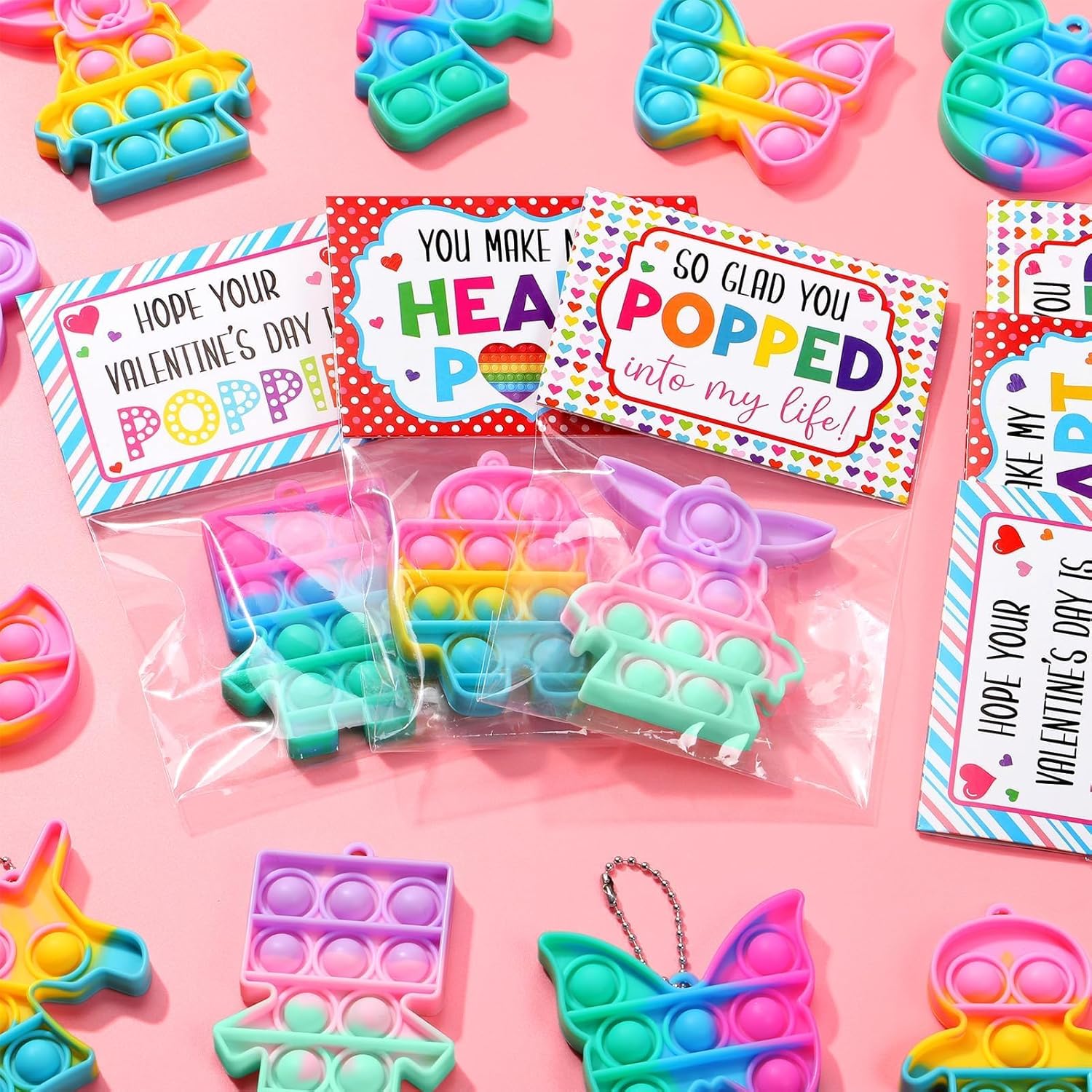 Qinline 24 Pack Easter Day Gifts for Kids - Unicorn Pop Fidget Toys with Gift Cards for Kid Boy Girl, Bulk Kid Easter Egg Fillers Party Favors School Classroom Prizes Exchange Goodie Bags Stuffers