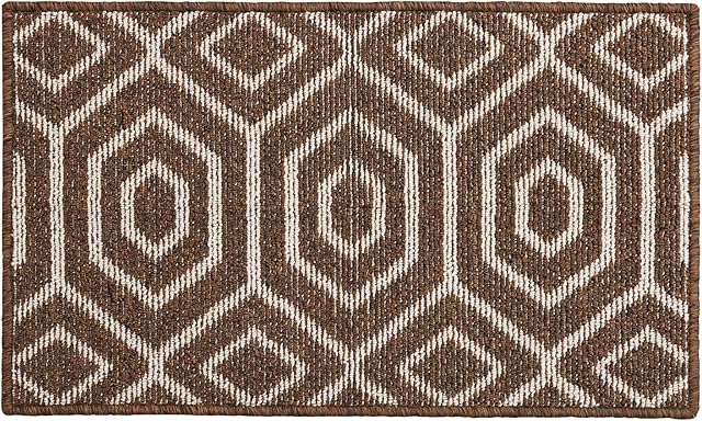 Timeet Door Mat Indoor Floor Mat,Non-Slip Absorbent Front Back Doormat Entryway Rugs, Low Profile Resist Dirt Door Mats Machine Washable for Entrance Kitchen Hallway (Time Brown, 50x80cm)