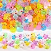 WIURGOHA 150PCS Mini Tiny Resin Ducks Little Miniature Plastic Small Ducks Bulk Glow in The Dark Figures for Dollhouse Decor Accessories Garden Micro Landscape Aquarium Potted Tiny Homes 10 Colors