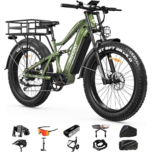 FREESKY Electric Bike for Adults, 3500W BAFANG Motor, 48V 35Ah LG Battery | 38MPH,140 Miles Long Range Ebikes,140Nm Torque,Full Suspension Electric Mountain bike,26''Fat Tire,UL2849 Certified by TÜV