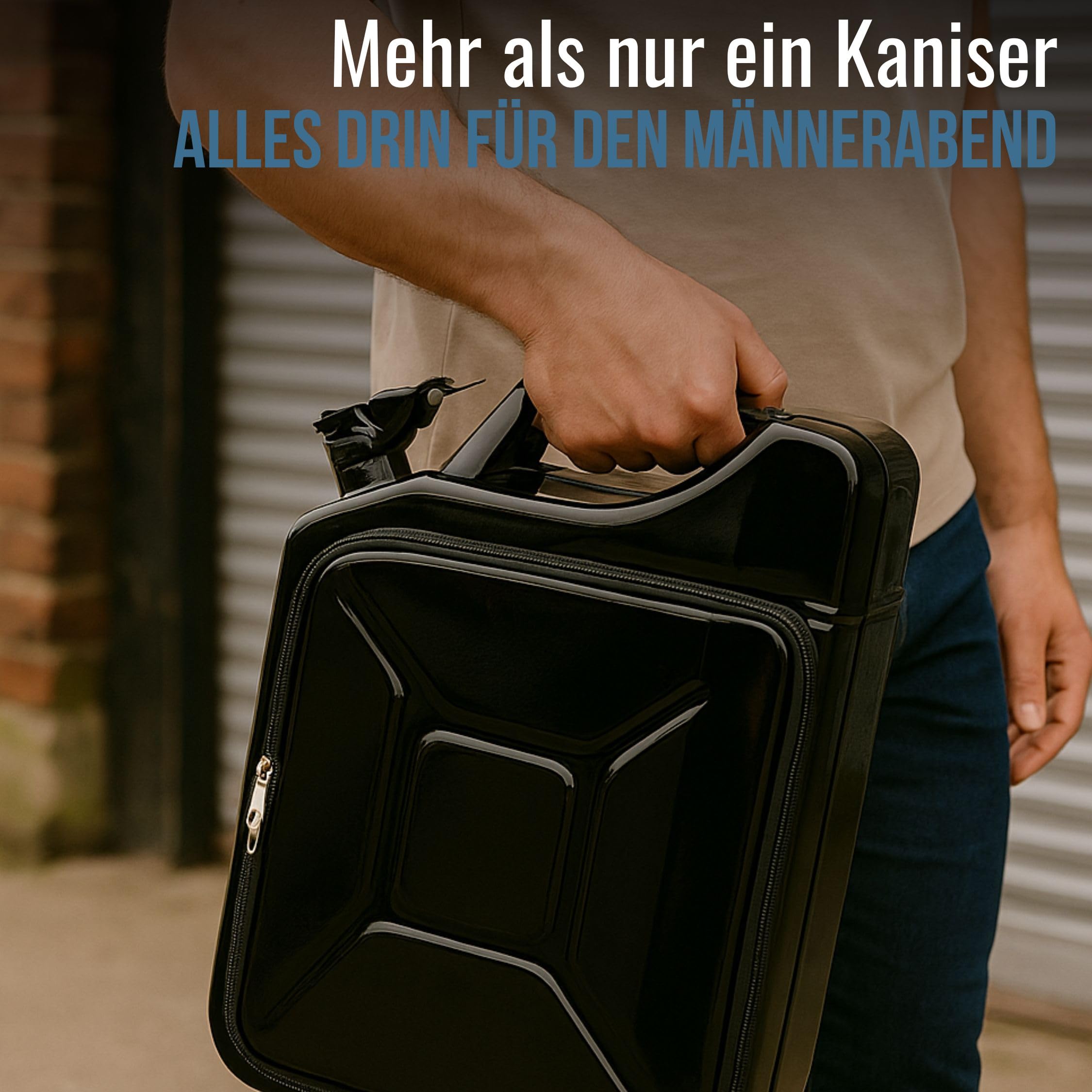 Mobile Minibar Set 2 - abschließbare Bar im Benzinkanister mit Zubehör | hochwertig, robust, praktisch, vielseitig, Alltag, Geschenkidee, langlebig, handlich, täglich