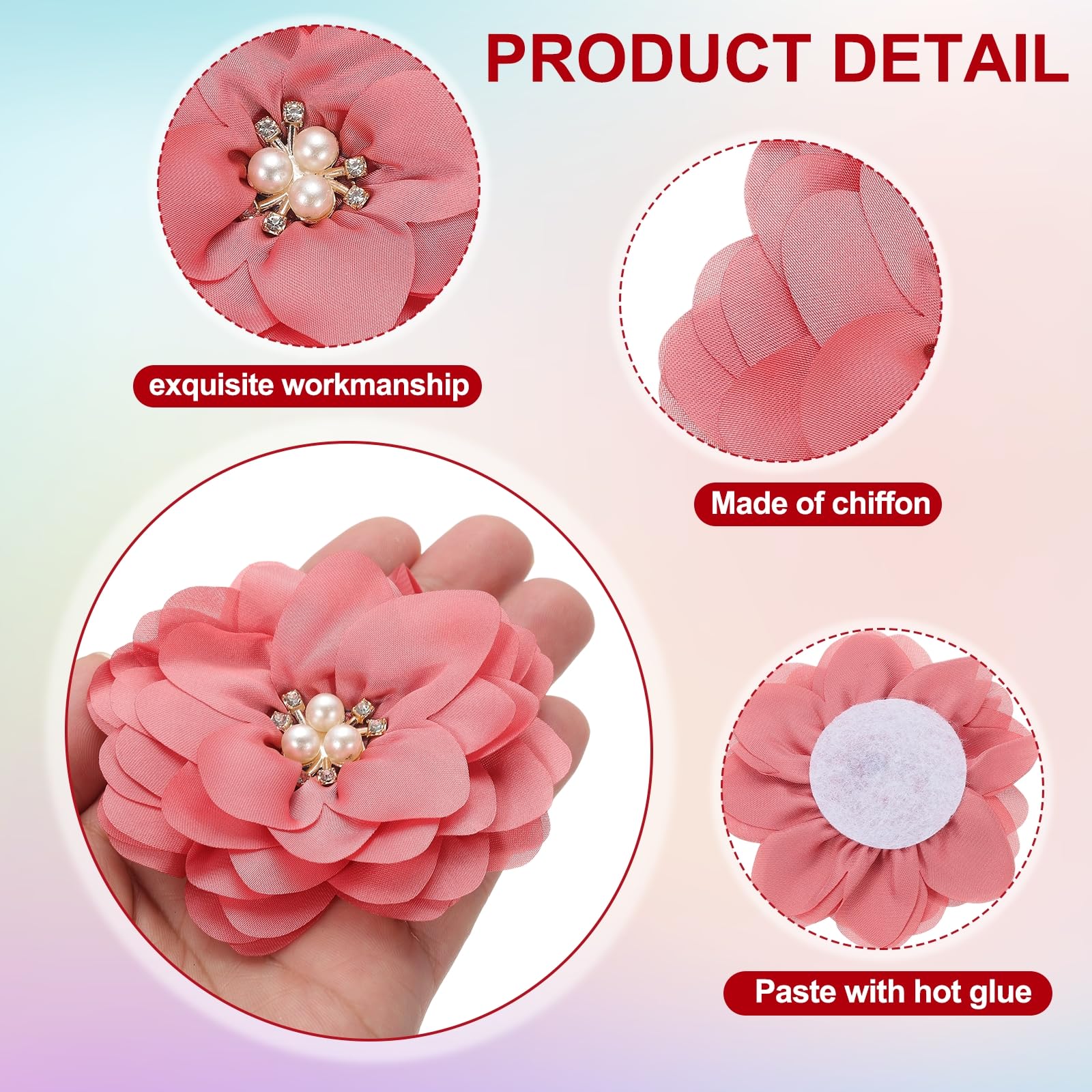 PATIKIL 3.15 Inch Chiffon Flowers - Image 3