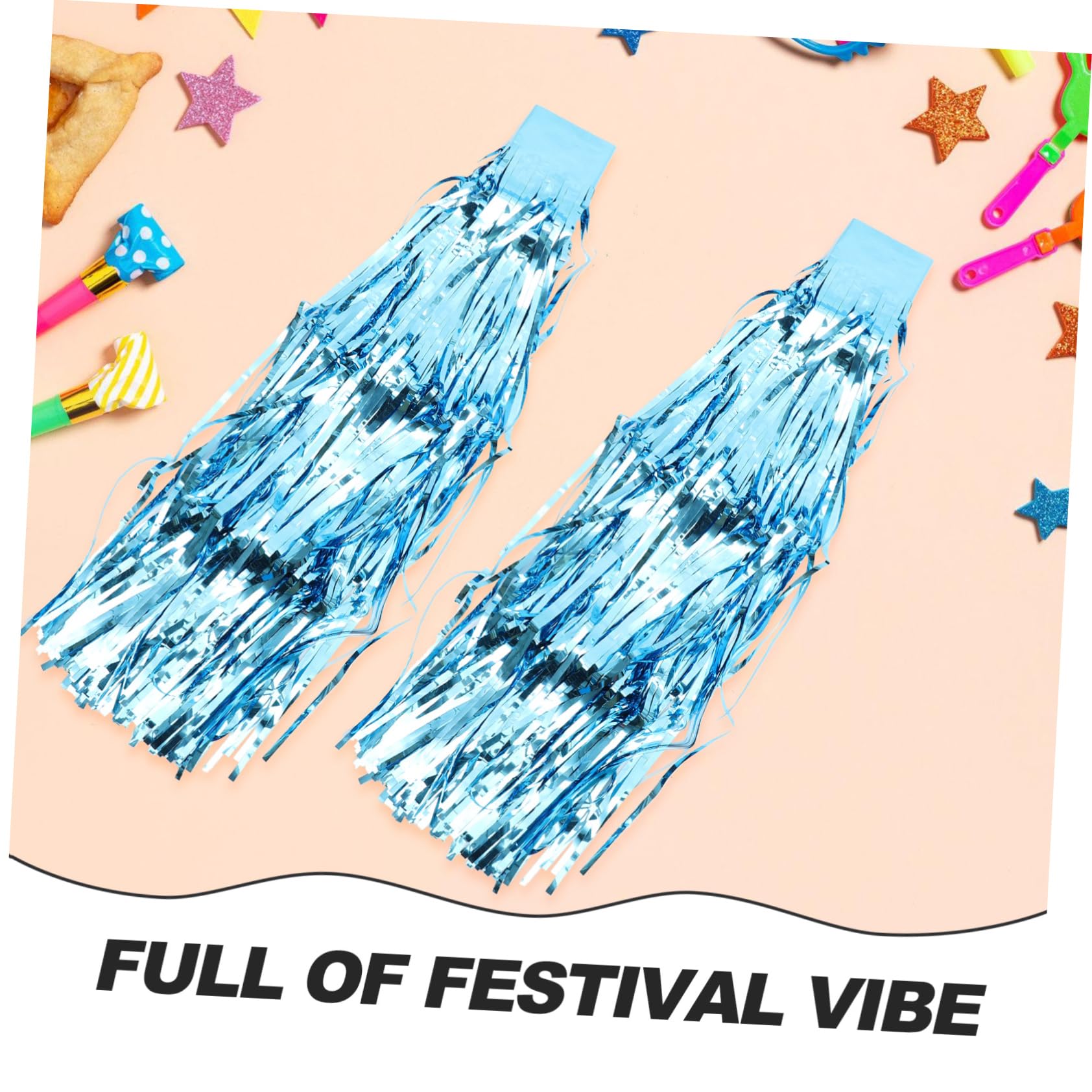 Garneck Elegant Party Supply 4 Pack Fringe Tinsel Table Skirt Carnival Theme Decor for Wedding Birthday New Year