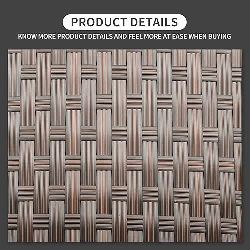 Miniatura 22 de Rattaner Mesa de patio exterior de 46 pulgadas, mesa de centro para exteriores con almacenamiento, mesa de comedor al aire libre, color gris