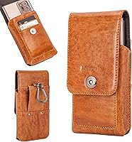 Vista 1 de Hengwin Funda de cuero para teléfono celular con clip para cinturón para cinturón, tarjetero para la cintura, compatible con iPhone 15 Pro Max