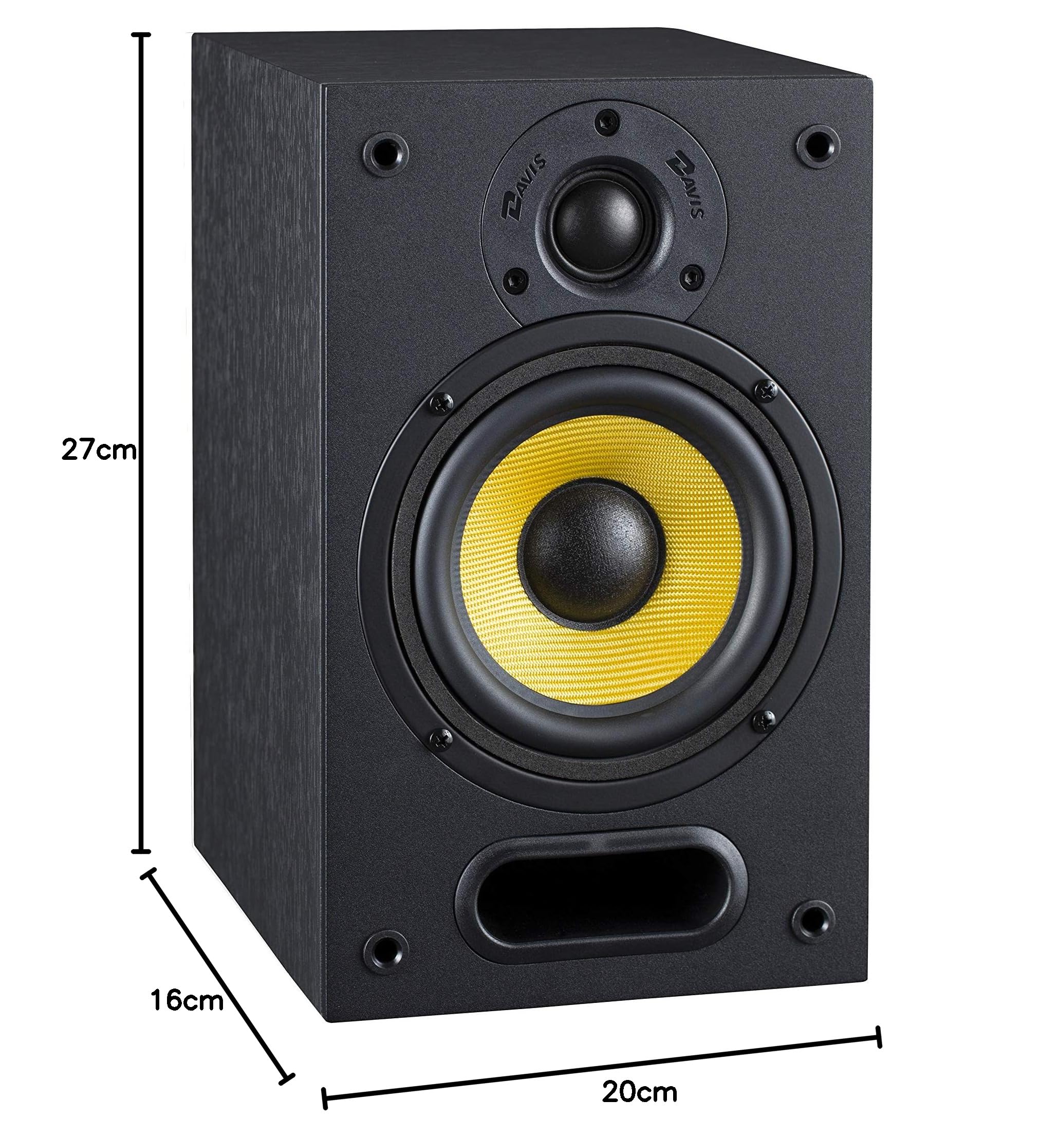 Davis Acoustics Mia 20 Noir - Paire d'enceintes étagère 2 Voies/2 Haut-parleurs