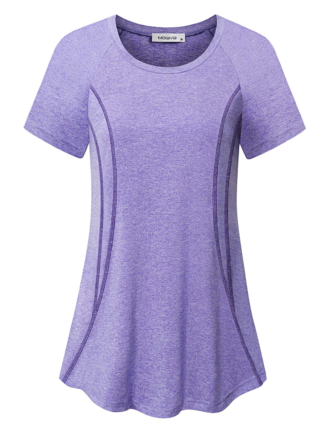 MOQIVGIWomens Short Sleeve Workout Shirts Yoga Running Fitness Activewear Tops