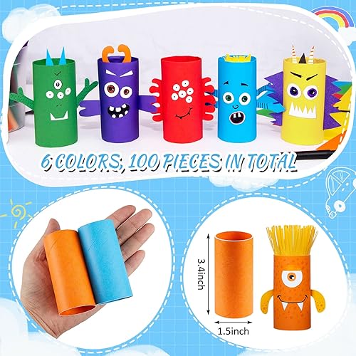 Miniatura 2 de Henoyso Paquete de 100 tubos de cartón para manualidades, rollos de papel higiénico de 1.57 x 3.74 pulgadas, tubos de papel de cartón, tubo grueso
