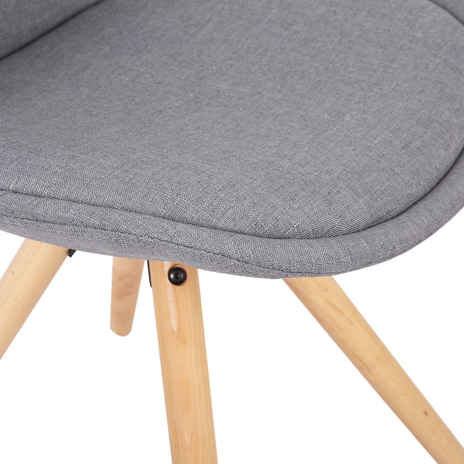 WOLTU Juego de 2 Silla de Comedor,Lino,Gris | Estilo Vintage,Pata de Madera, Maciza con Respaldo