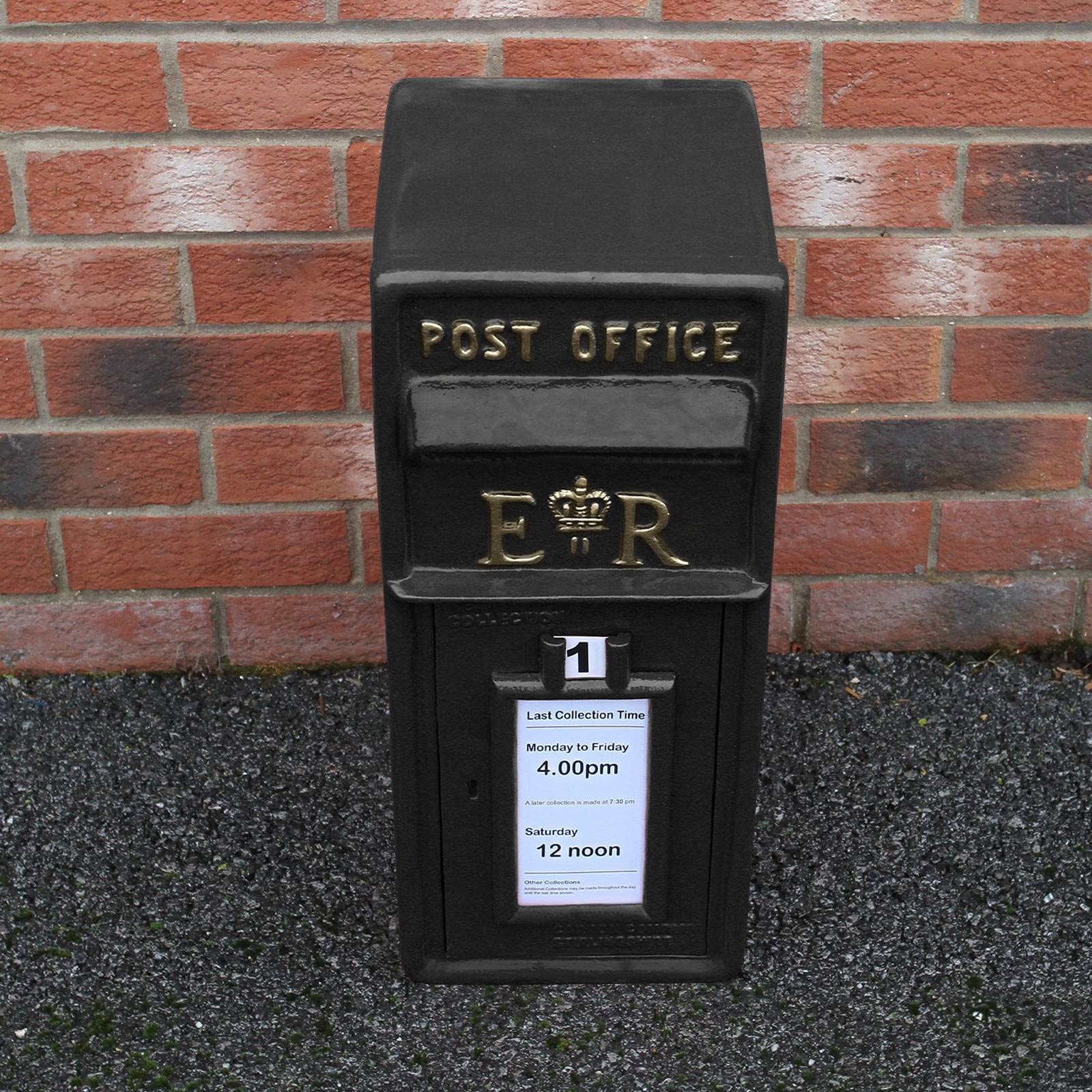 Boîte aux lettres murale en fonte Royal Mail pilier verrouillable 2 clés pour bureau de poste extérieur résistant