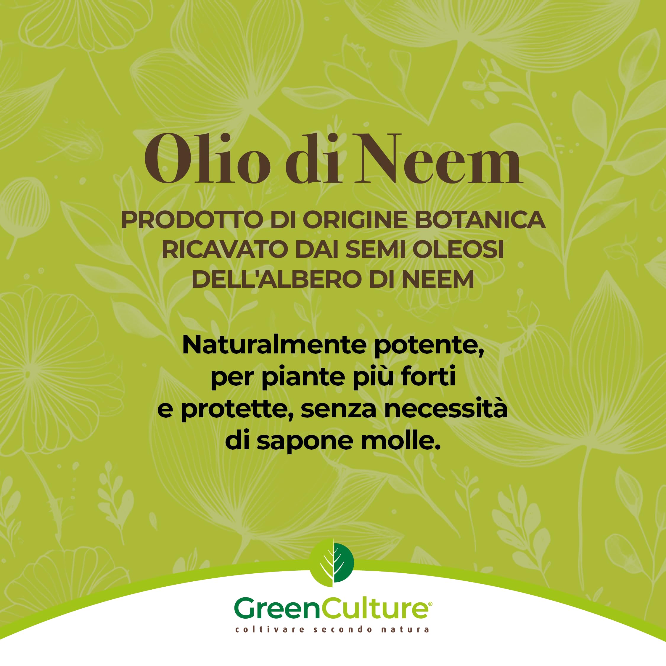GreenCulture Olio di Neem 1000ml per Trattamento Fogliare Insettorepellente