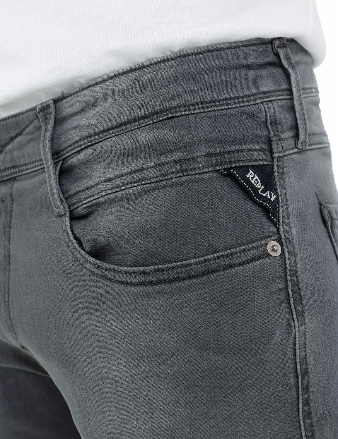 Replay Herren Jeans Anbass Slim-Fit mit Comfort Stretch – Bild 4