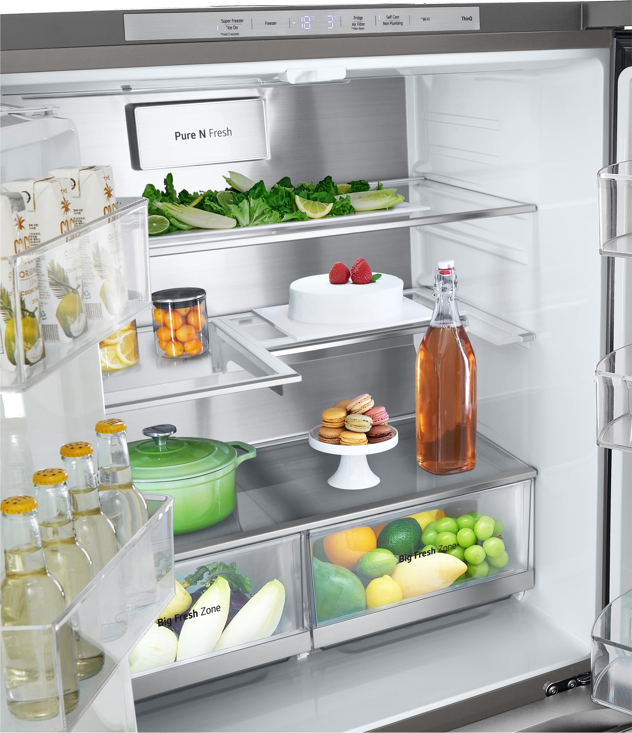 LG GMG861MBAE SLIM Multi-Door Kühlschrank mit Gefrierfach (508 L, Energieklasse E) mit InstaView, Eis- und Wasserspender, UVNano, Total No Frost, Silber