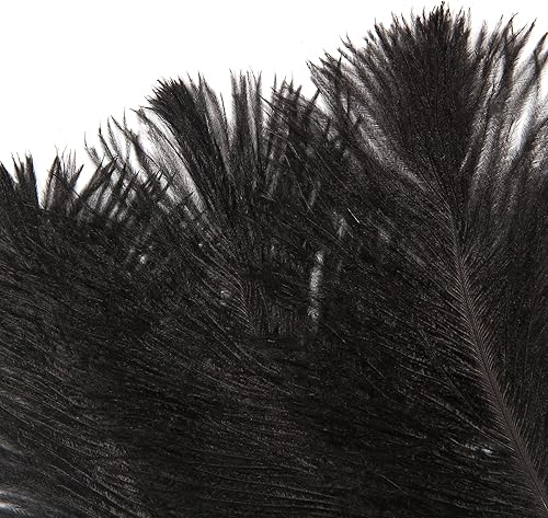 Miniatura 3 de 10 plumas de avestruz negro natural de 16-18 pulgadas 15.7-17.7 in para centros de mesa de fiesta de boda, decoración del hogar de Pascua