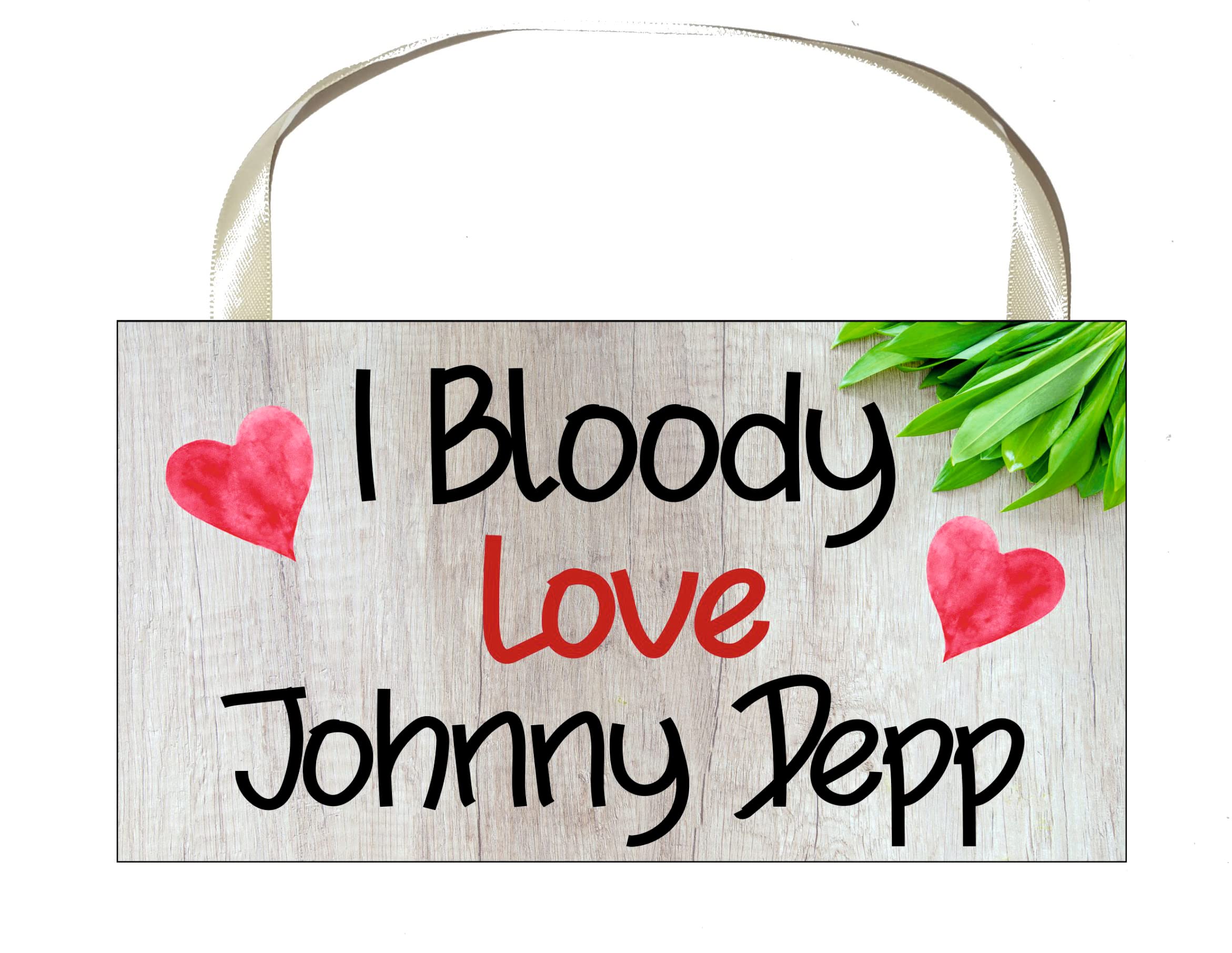 Decalarama Johnny Depp Plaque Gift – I Bloody Love Johnny Depp - Fun Birthday Novelty Present