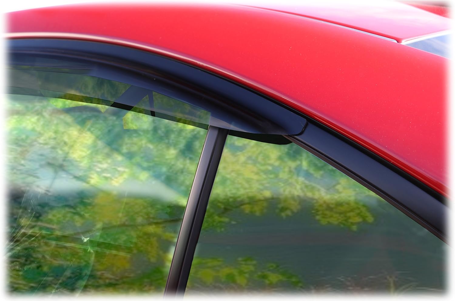 C&C Car Worx Aftermarket Tape-On Outside-Mount WV-12WRX-TF Set of 4 Side Window Visor Rain Guard Deflectors Compatible with Subaru Impreza WRX & STI, Sedan Models ONLY, 2015-2016-2017-2018-2019