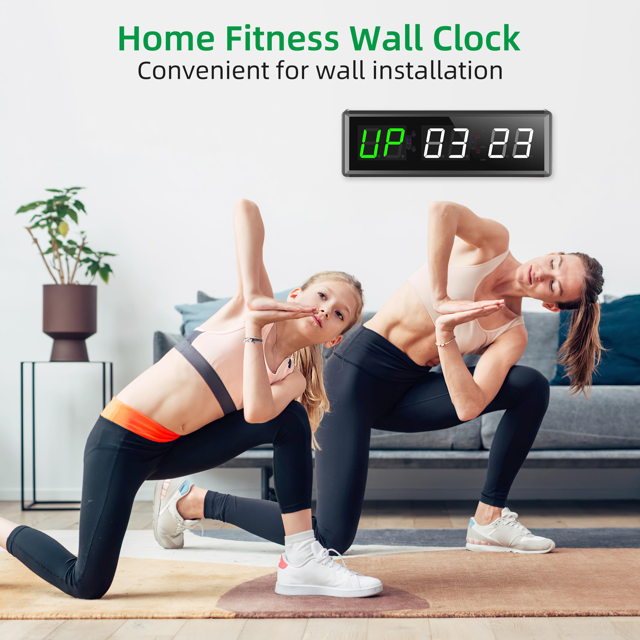 Timer Sport Minuteur Fitness Mural avec Télécommande Horloge pour Boxe Tabata EMOM MMA Gym (39.3x11.5cm)
