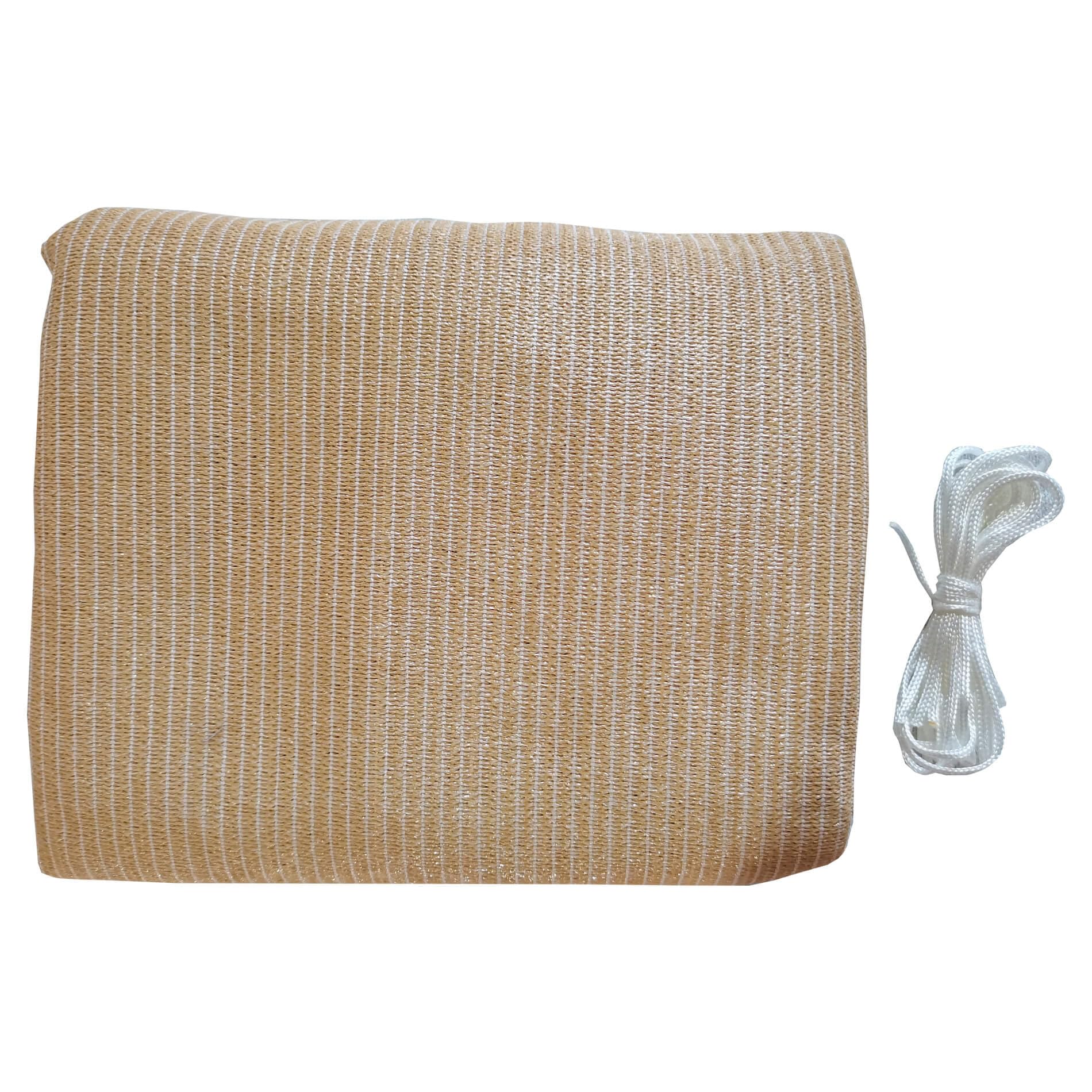 Rebecca Mobili Toalla de Sol Cortina a Vela para Exterior Jardín Beige Retangular Polietileno Protección Rayos UV Outdoor Bote Terraza 4x5 m (Cod. RE6344)