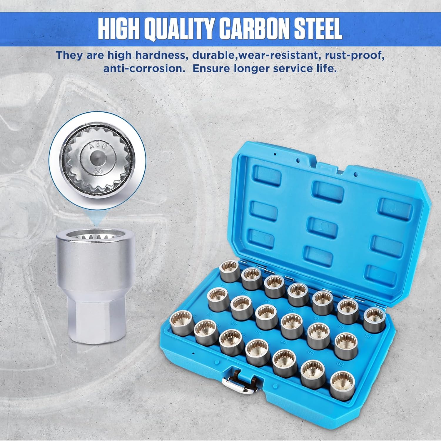 20Pcs Wheel Lock Removal Kit, Porsche Wheel Lock Key Set, Wheel Lock Removal Tool Kit Lug Nut Key Set, Anti-Theft Screw Remover for Removing and Locking