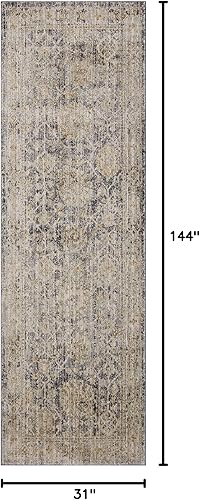 Miniatura 103 de Loloi Jean Stoffer Katherine Collection KES-02 Ocean/Coral 2'-7'' x 10'-0'', .25" Pile Height, Runner Rug