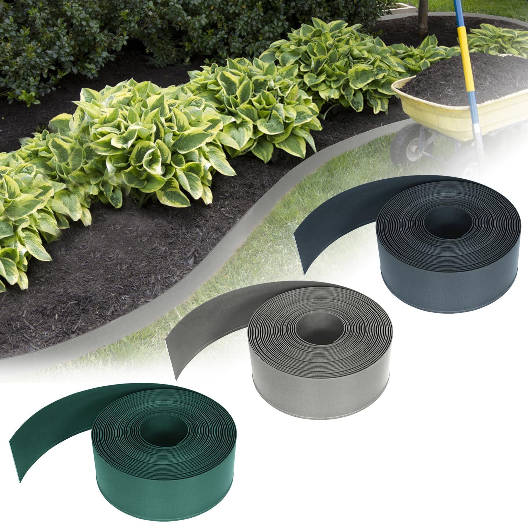 10 Bordure Per Giardino In Plastica (4m Totali, H 15cm) - Flessibili E Bianche Per Prato, Aiuole E Vialetti