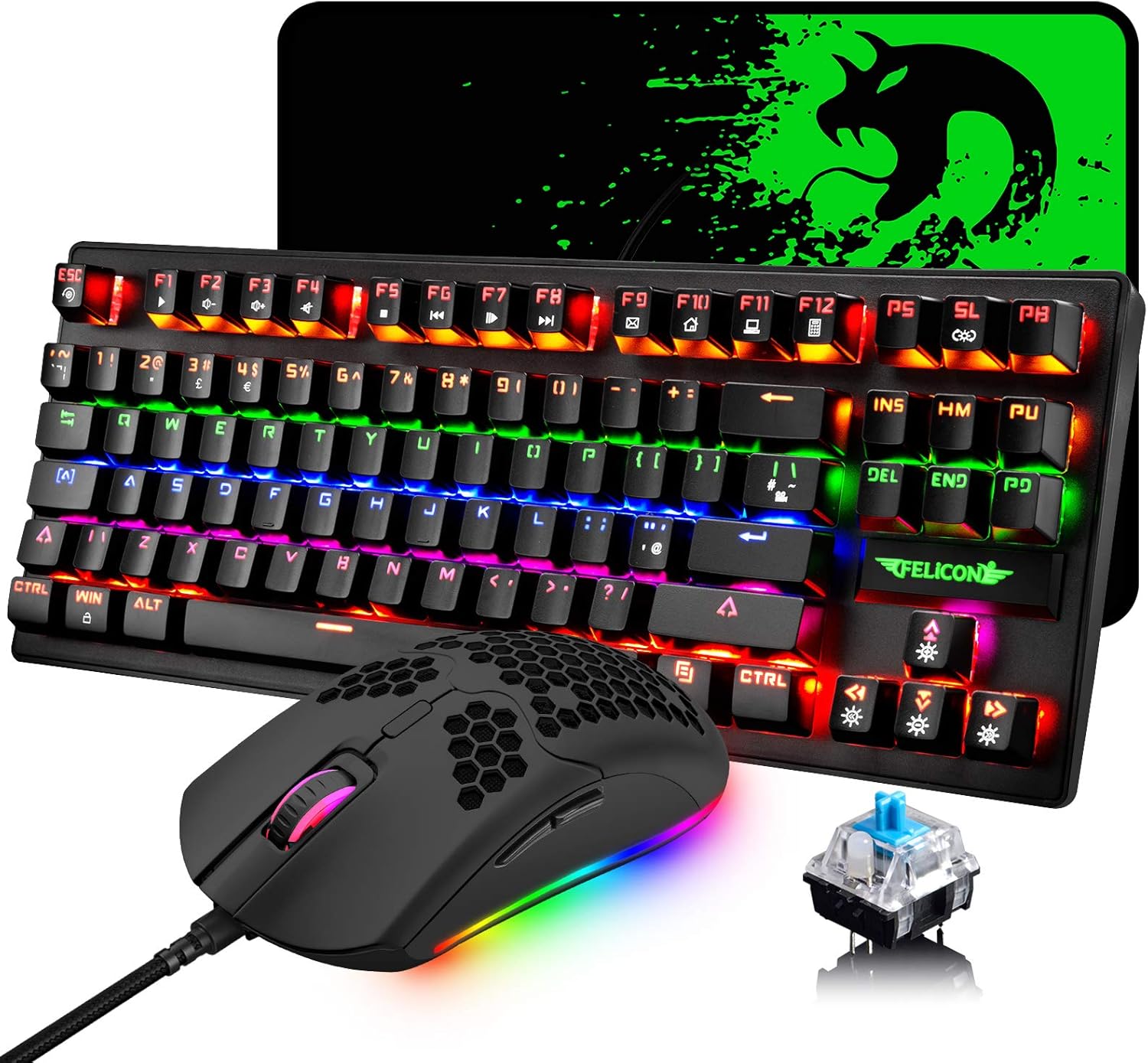 メカニカル Uk配列 キーキーボード 有線 Ledバックライト Rgb Usb接続 エルゴノミック 防水 完全なアンチゴーストボタン スイッチ対応 ゲーマーやタイピストに最適 6400dpiゲーミングマウス Type C ブラック マウスパット付き 奉呈 Pc Ps4 キーキャップ取り外し可能 メカニカル Uk配列 キーキーボード 有線 Ledバックライト Rgb Usb接続 エルゴノミック 防水 完全なアンチゴーストボタン スイッチ対応 ゲーマーやタイピストに最適 6400dpiゲーミングマウス Type C ブラック マウスパット付き 奉呈 Pc Ps4 キーキャップ取り外し可能