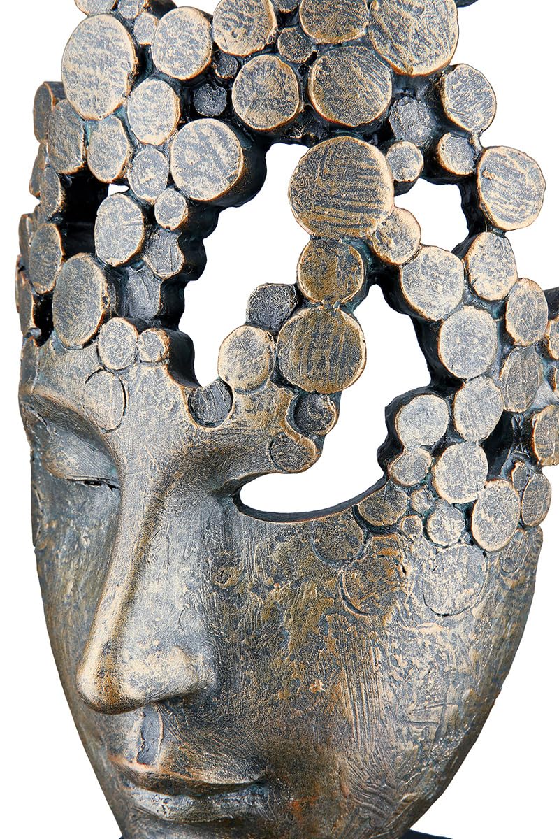 Gezicht - Bronzen Beeld - Brons Stempel en Gesigneerd - Brons Beeldje op een Marmer