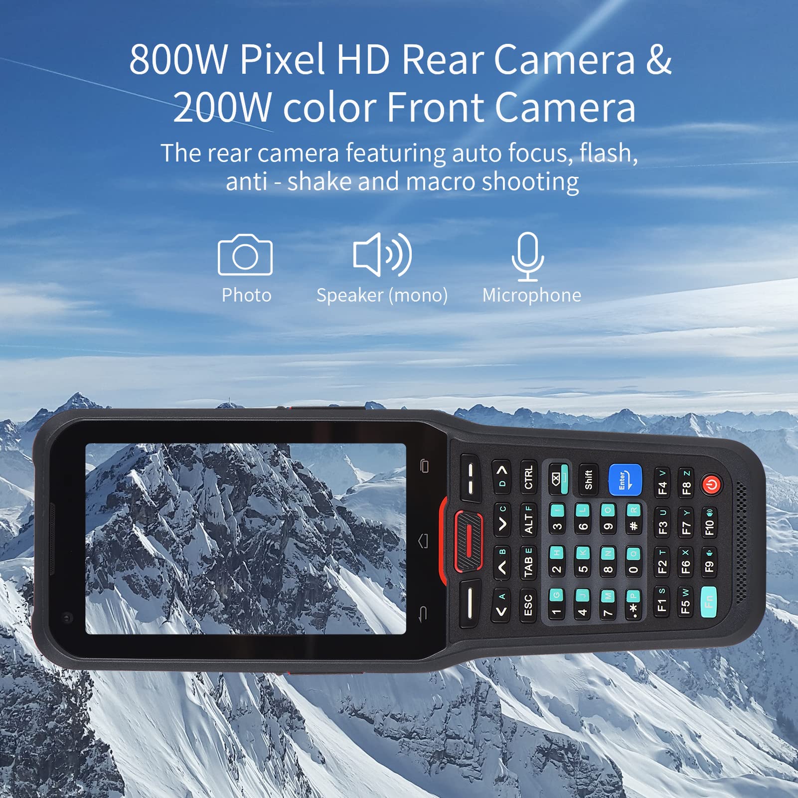 HUIOP pos system,Scanner di codici a barre Android 10.0 1D Terminale mobile palmare PDA con supporto motore di scansione 5703 Scansione di codici 1D/2D/QR Wireless Wi-Fi 4G con touchscreen da 4,0
