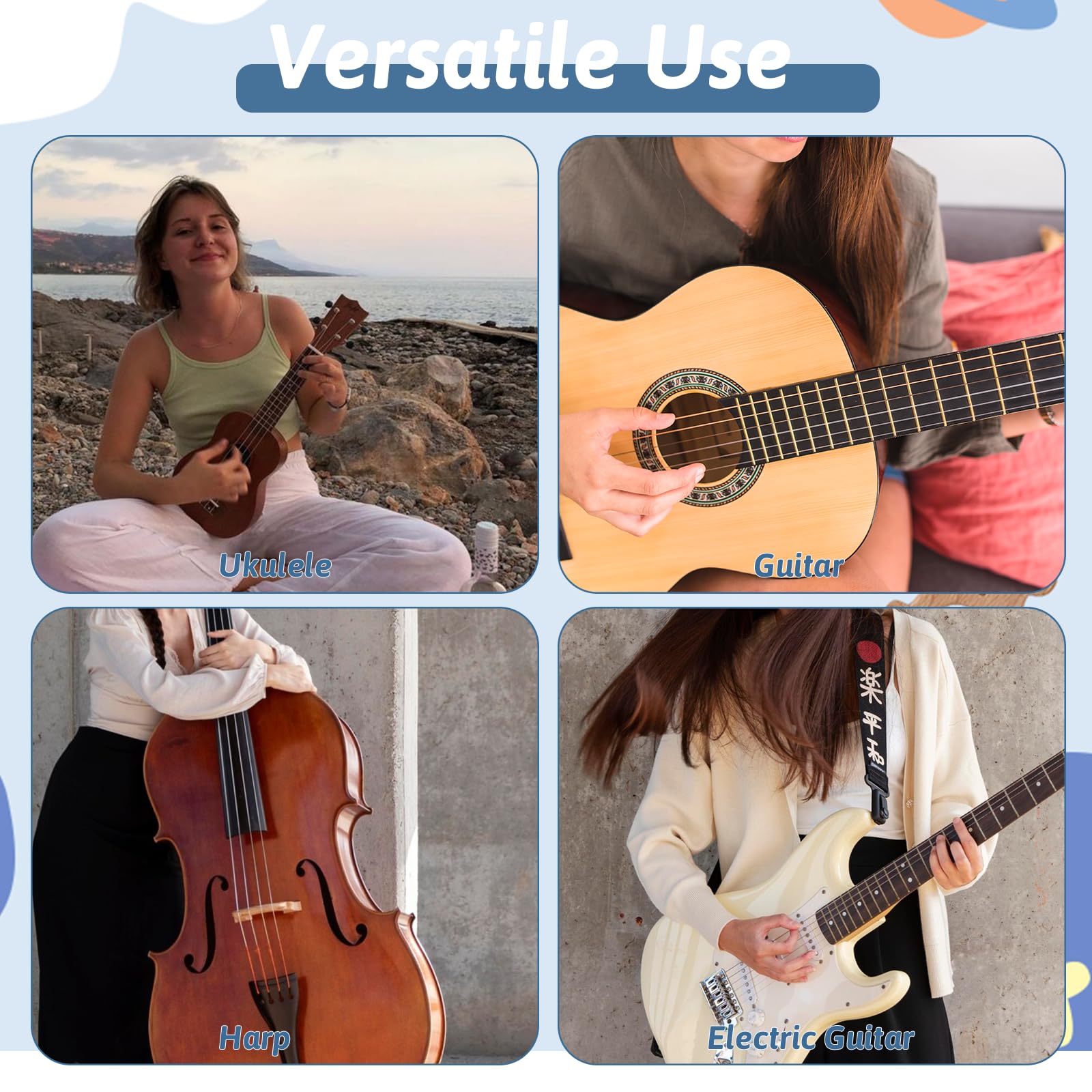 35 protectores de silicona para dedos de guitarra con púas de guitarra, fundas protectoras antideslizantes para guitarristas, 5 tamaños de protector de dedos para tocar guitarras ukelele