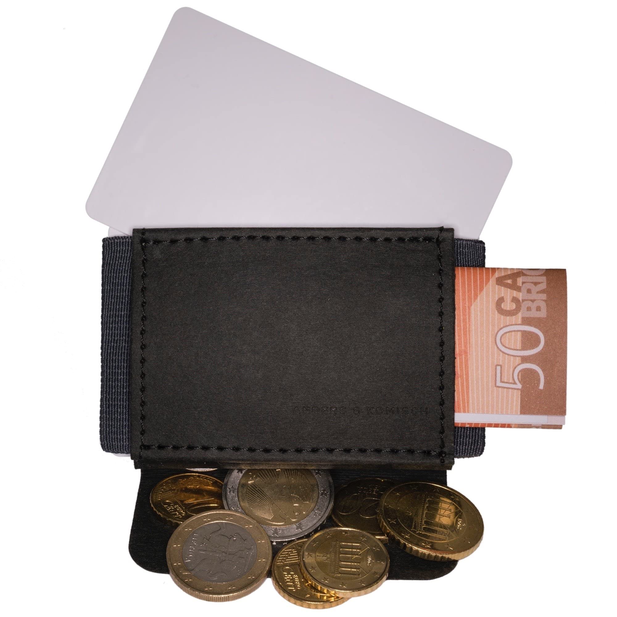 Anders & Komisch Mini Portemonnaie mit Münzfach Kartenetui Herren Kleine Geldbörse Damen Slim Wallet Nachhaltige Geldbeutel Handarbeit aus Deutschland