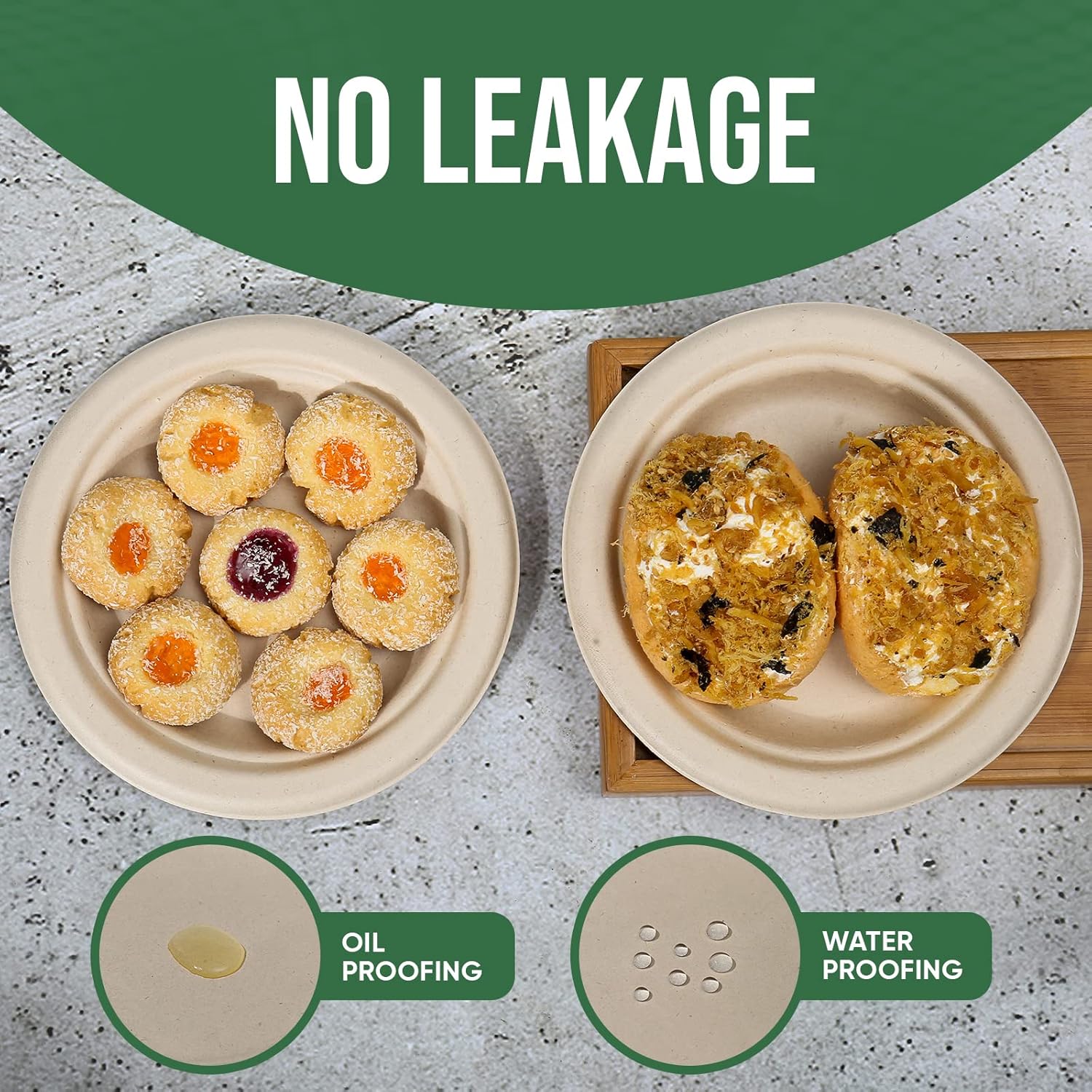 Dessert Plates, 100 Pack Small Paper Plates, Paper Plates 6 Inch – 100% Compostable Plates, Water & Oil Proof Disposable Plates, Microwavable Perfect Paper Plate For Party - White - Image 7