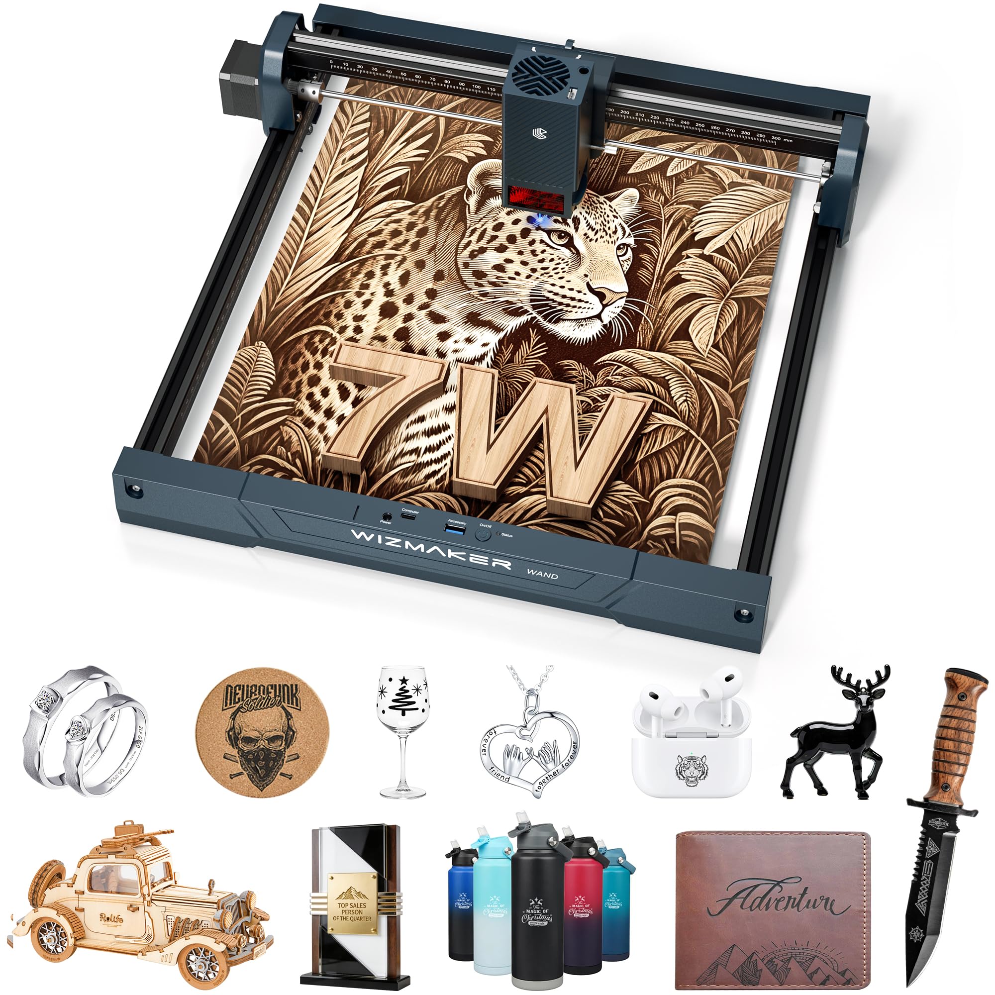 Amazon.com: WIZMAKER Wand Laser Engraver and Cutter Machine, 7W