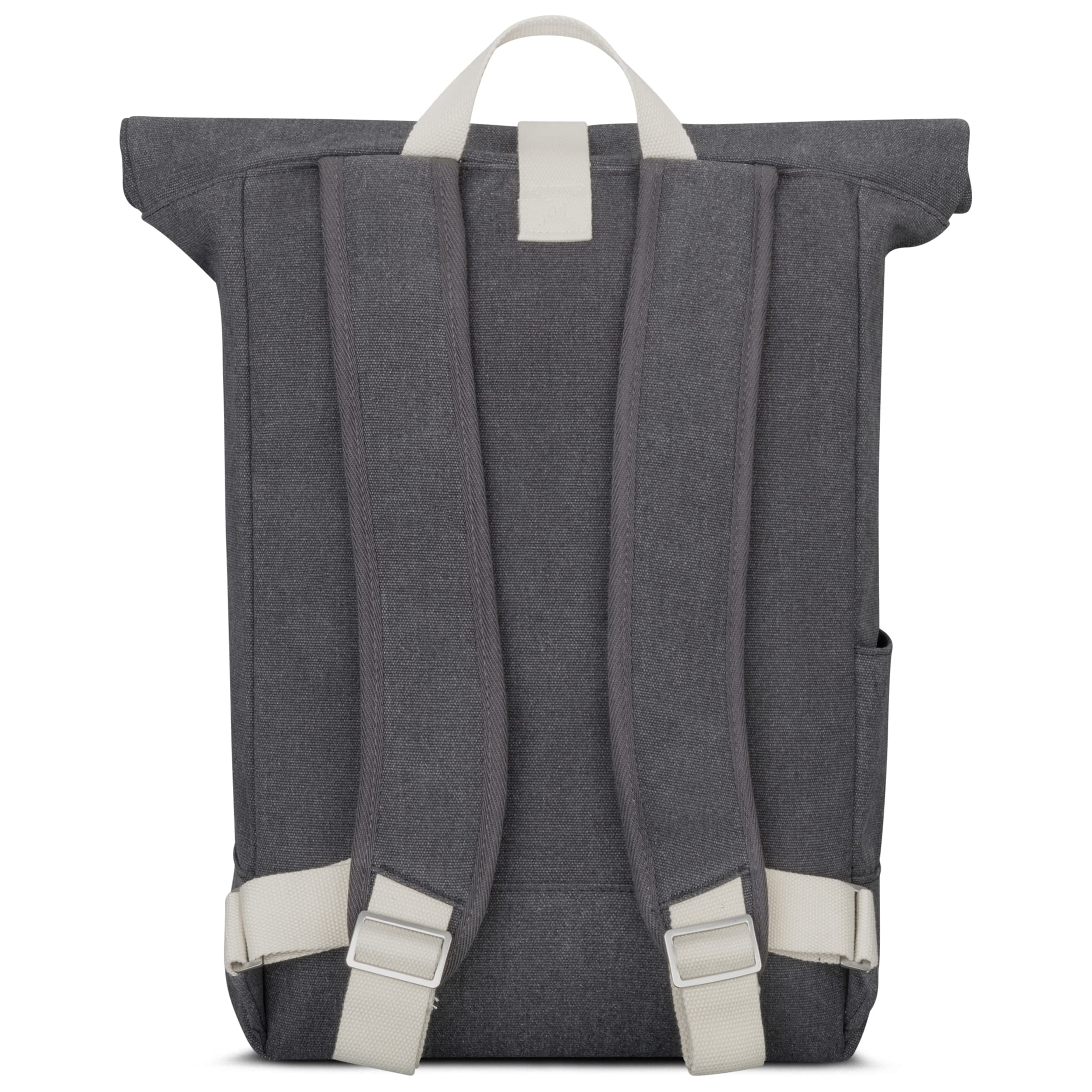 Johnny Urban Zaino Porta PC Donna e Uomo Nero Antracite - Adam Large - Rolltop per Lavoro Viaggio Università - Scomparto per Laptop 15.6 Pollici - Idrorepellente