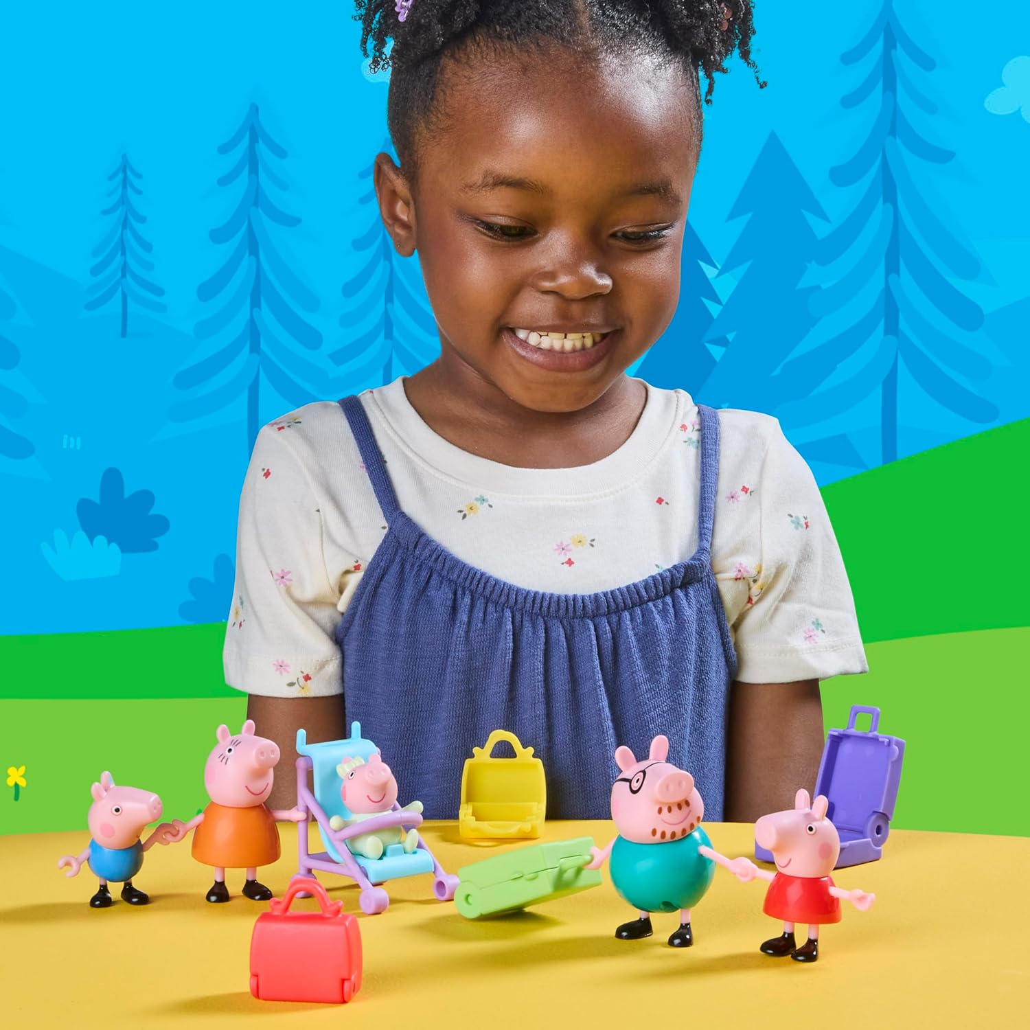 Peppa Pig Peppa's Travels: Big Family Adventure Figure and Accessories Set, Includes Baby Evie, Preschool Toys for Girls and Boys 3+