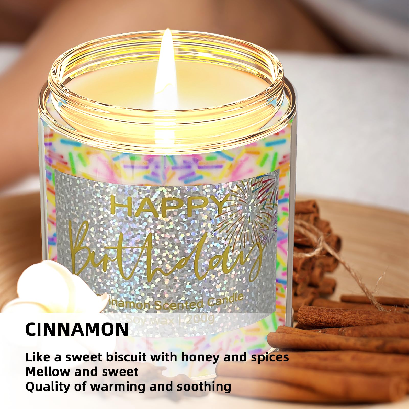 Candela Profumata All'Arancia In Vaso Vetro - 200g, 50 Ore | Cera Di Soia Naturale - Foto 10