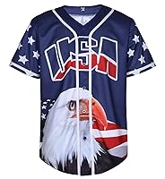 Algopix Similar Product 11 - Mens American Flag Baseball Jerseys