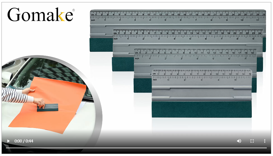 FOSHIO Vinyl wrap rakel 10,5 cm met microvezel suède vilten