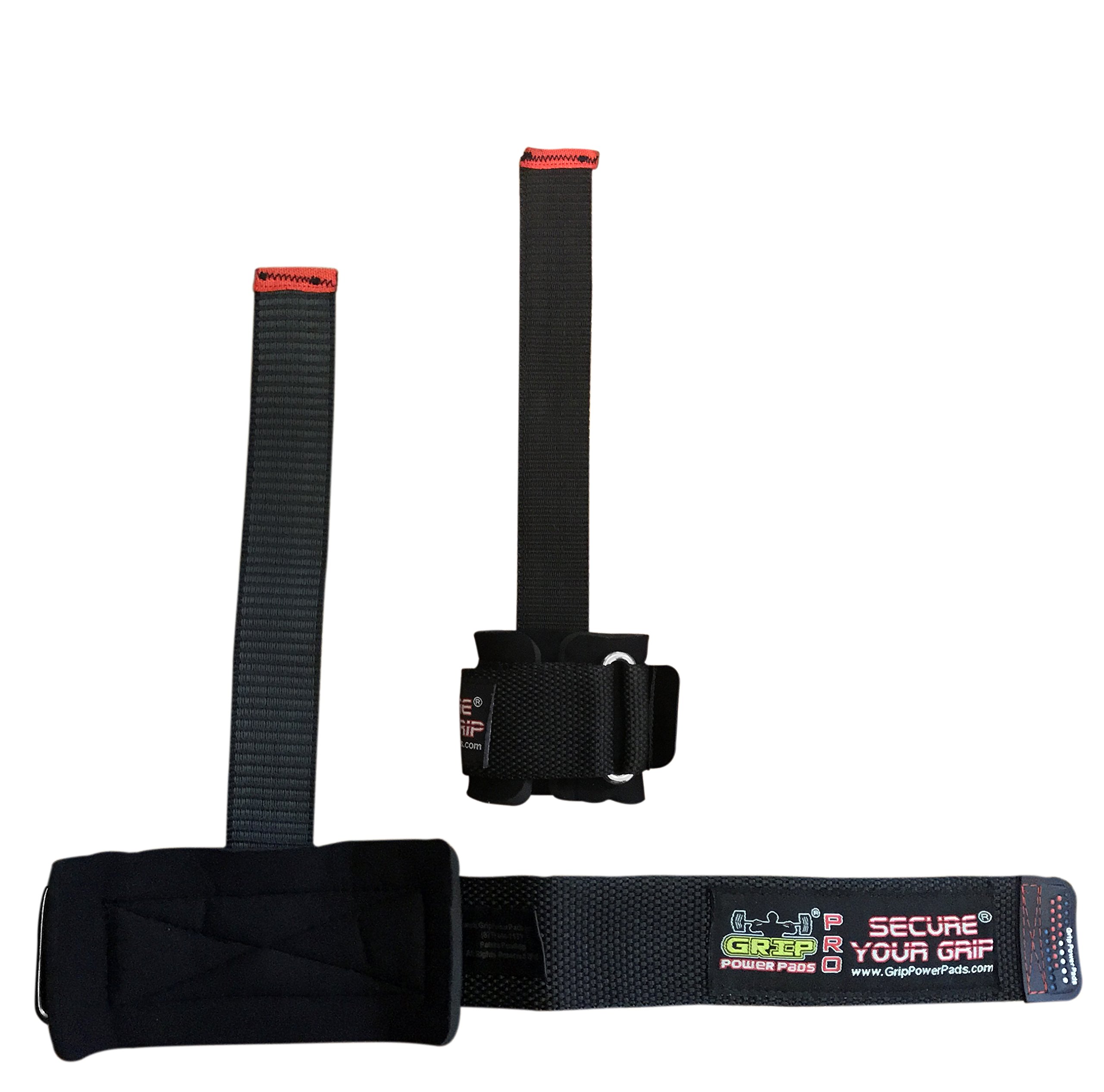 Las mejores correas de levantamiento de peso, acolchadas de neopreno, 1 par de muñequeras y correas de sujeción de goma con revestimiento de algodón de goma en un lado, Rubber Side Face The Bar