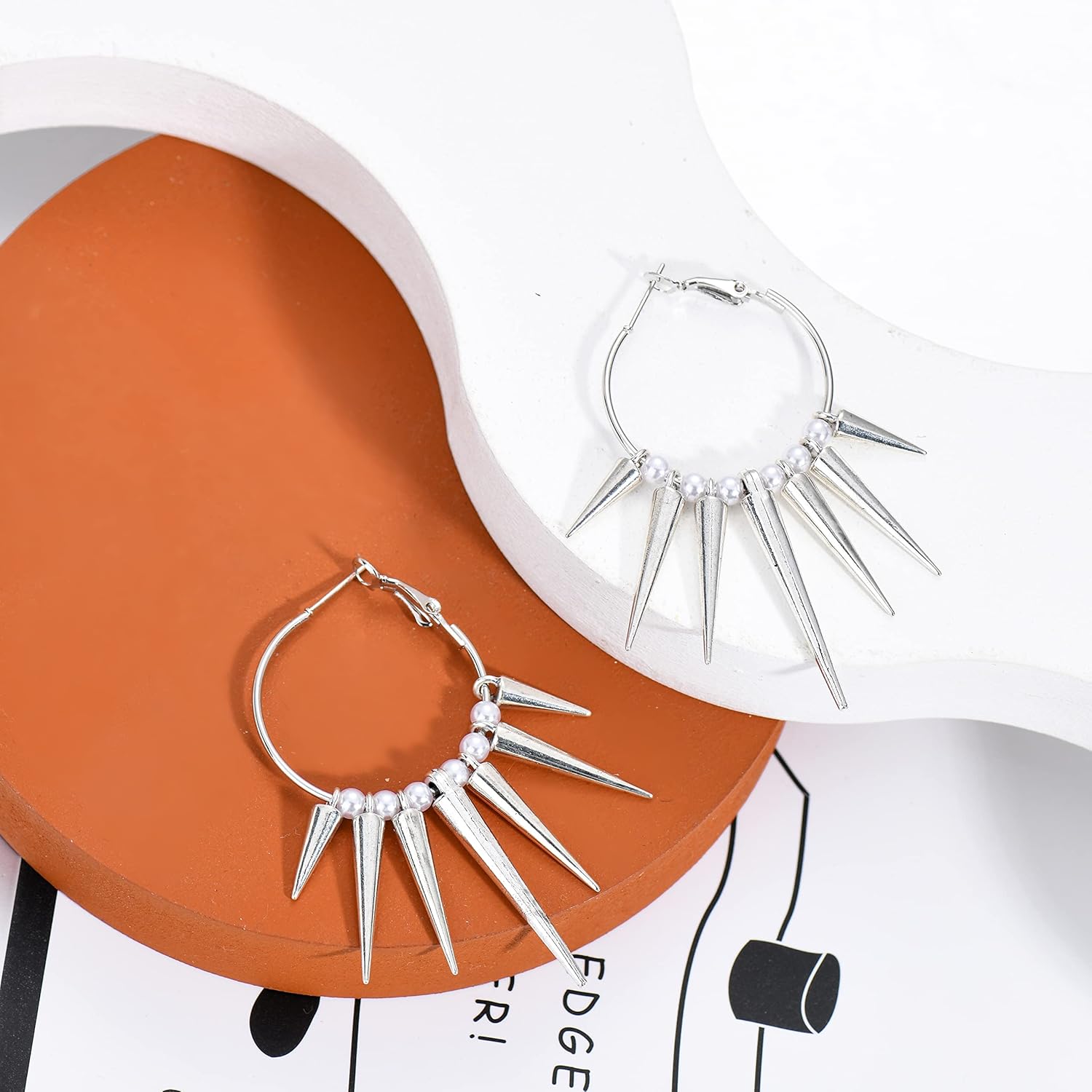 Goth Spike Earrings Emo Grunge Alt Earrings for Women Men - Image 2