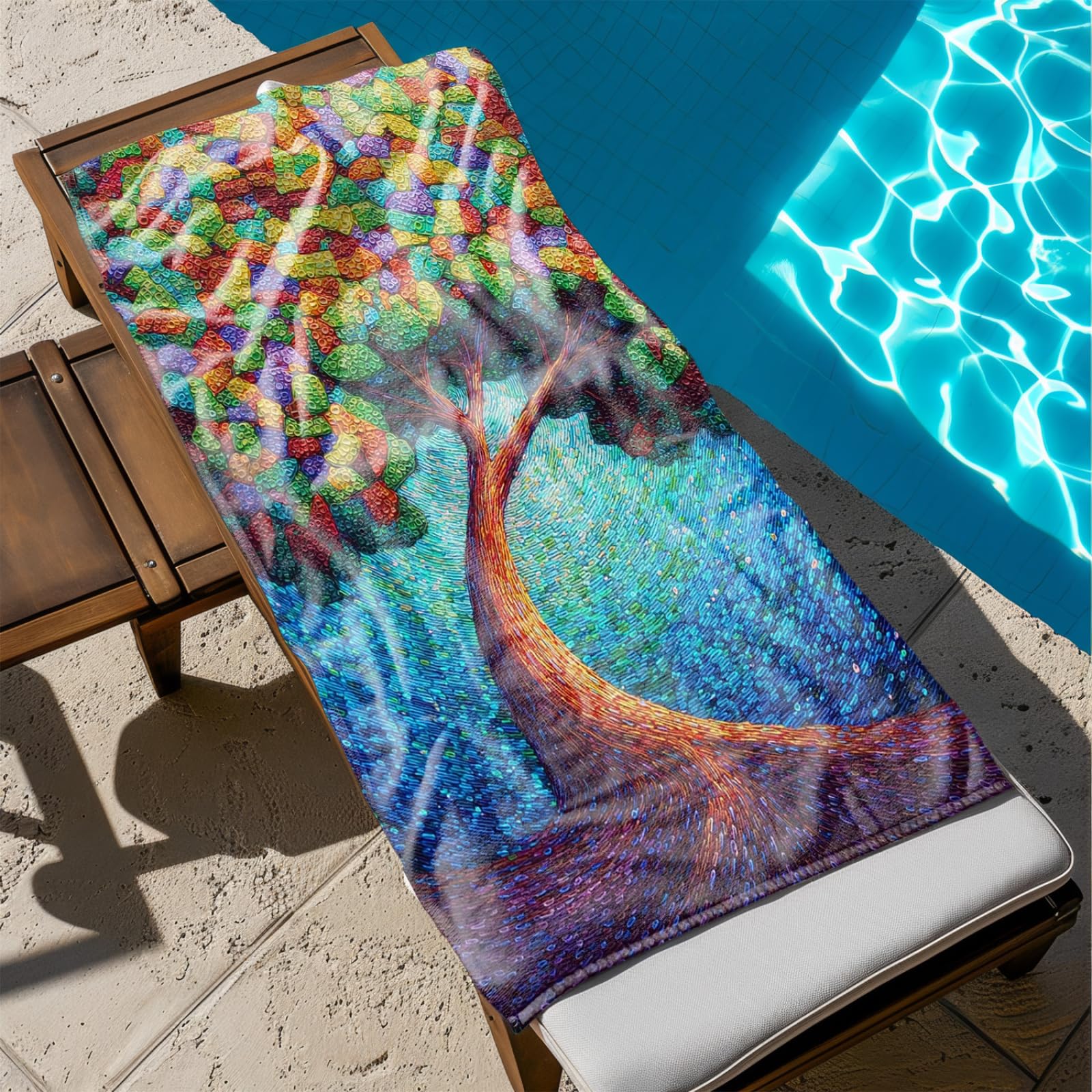 Générique Serviette de Plage 100X200 Arbre Brun Vert