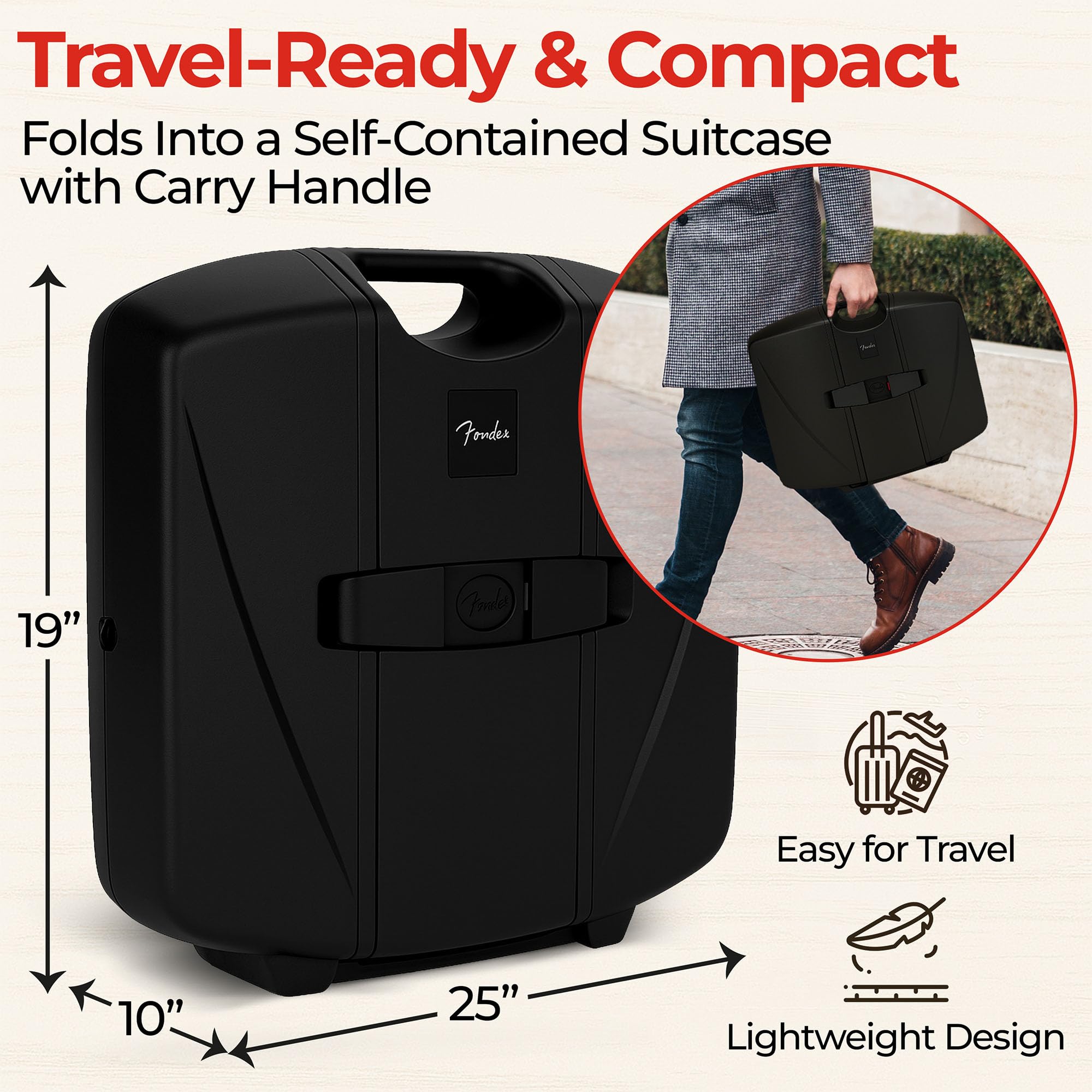 Fender Passport Conference S2 Portable PA System Bundle with Microphone, Compact Speaker Stands, XLR Cable, and Instrument Cable