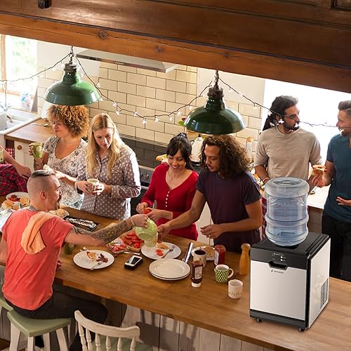 Miniatura 9 de SYCEES Nugget - Máquina de hielo para encimera, 55 libras de alto rendimiento, almacenamiento grande de 13 libras, hielo sónico rápido de 7 minutos,