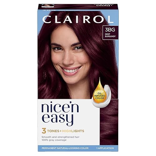 Clairol Nice'n Easy - Tinte permanente para el cabello, color borgoña profundo 3BG, paquete de 1 unidad