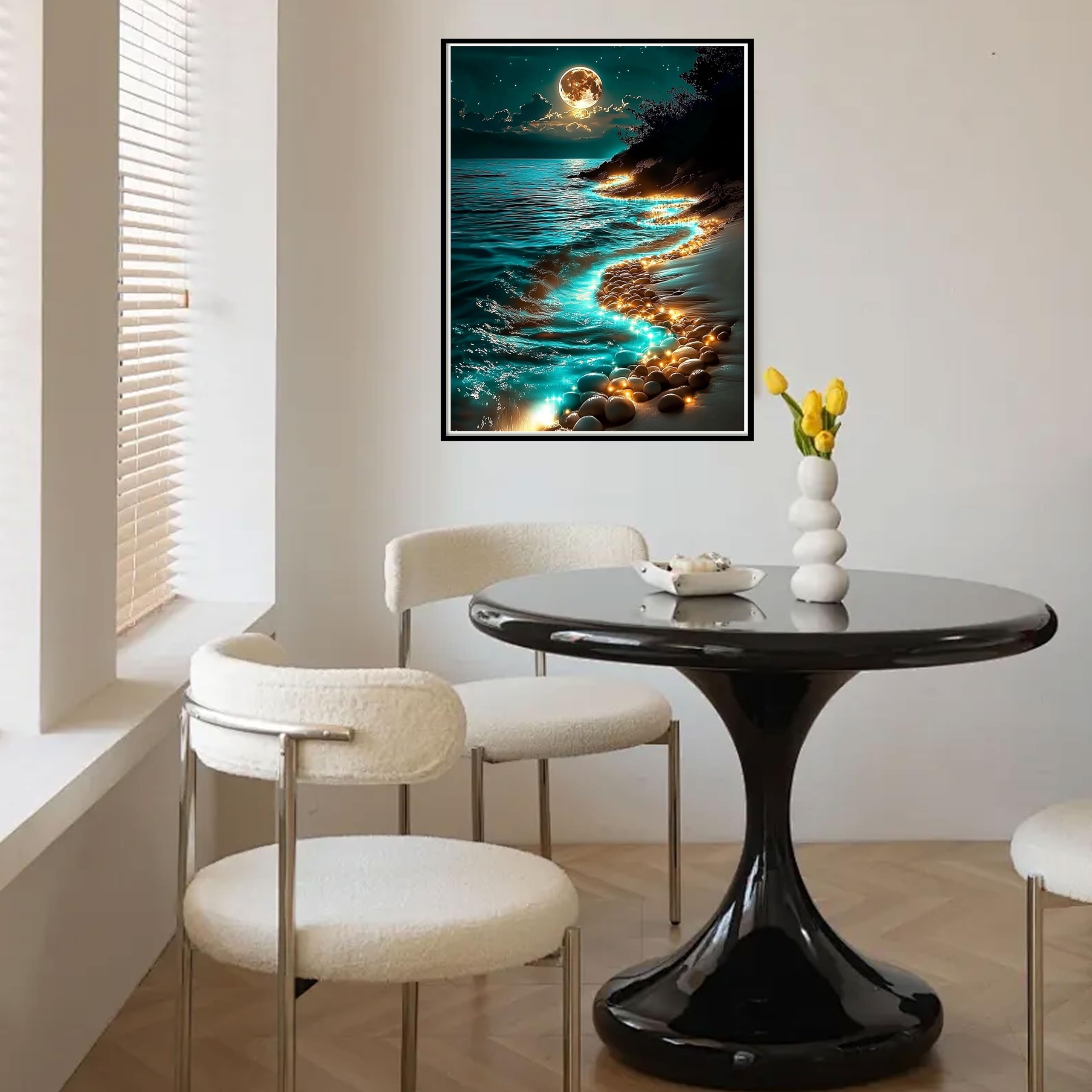 Hongyrjy La Plage Peinture Numero Adulte-Clair De Lune Peinture Par Numéro Adultes Débutants Hongyrjy La Plage Peinture Numero Adulte-Clair De Lune Peinture Par Numéro Adultes Débutants