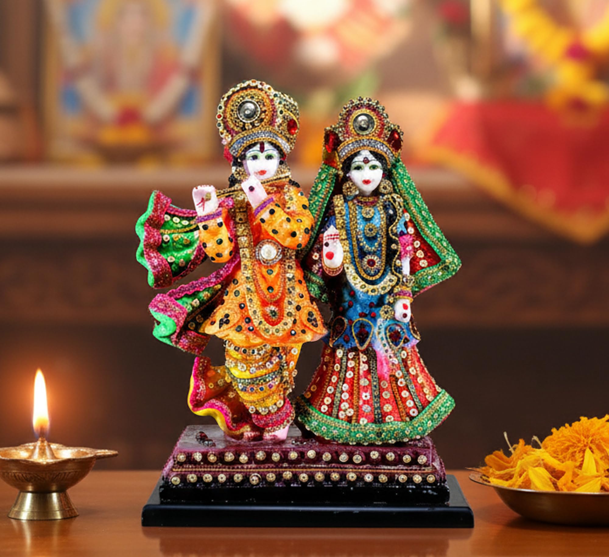 eSplanade - Radha Krishna Kishan Murti Idol Statue Sculpture - Resin (Radha Krishna Standing)
