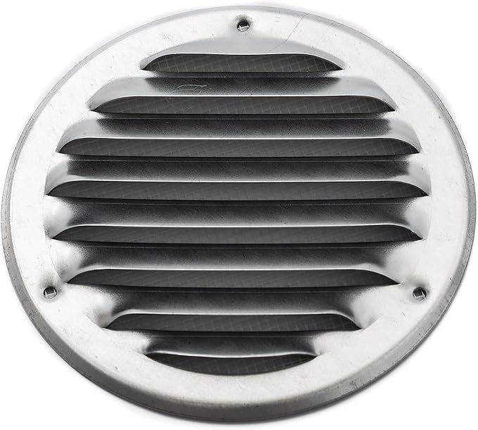 Amazon Vent Systems 4インチ Soffit ベントカバー 亜鉛メッキ ラウンドエアベントルーバー グリルカバー 虫よけ