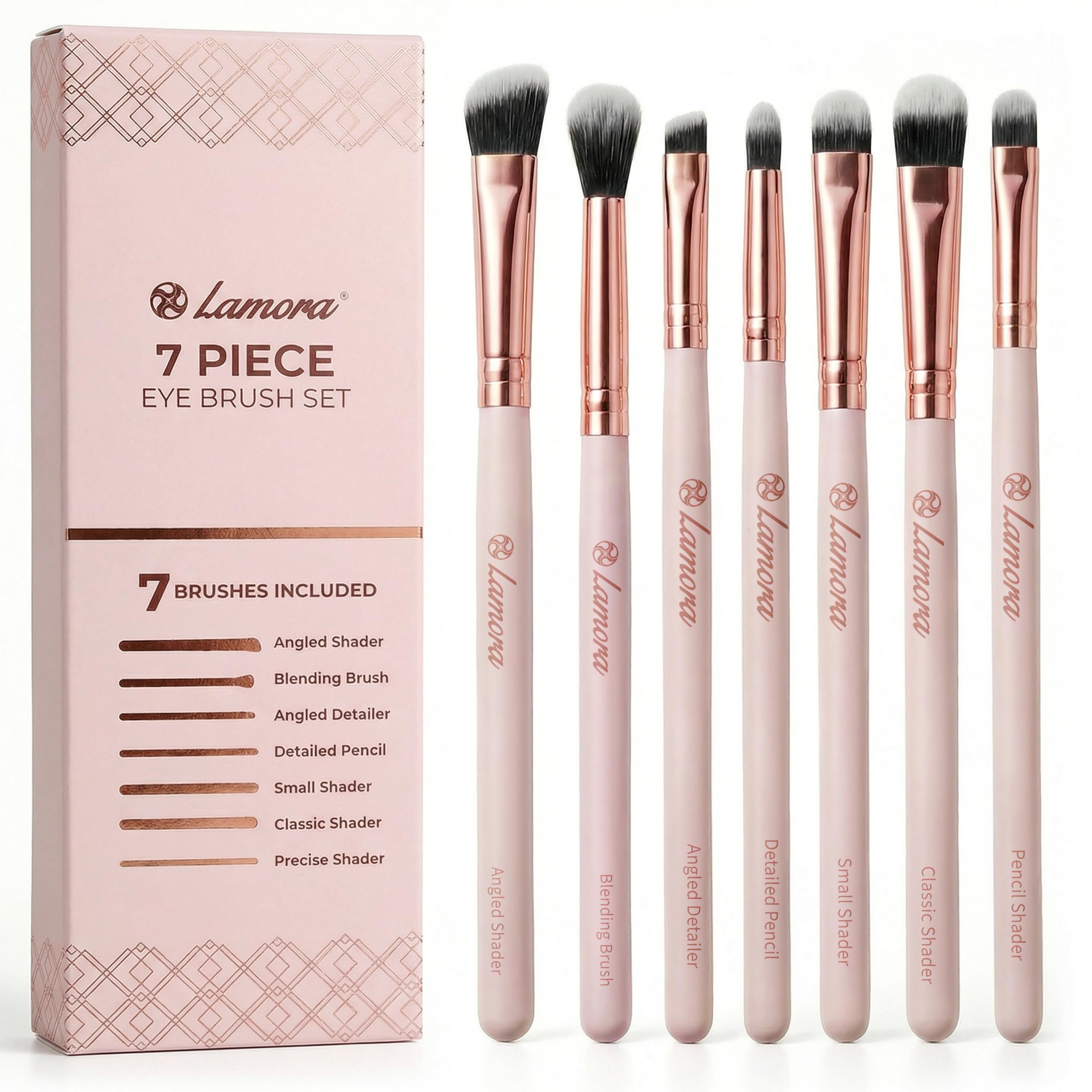 Lamora Lidschatten Pinsel Set - Augenpinsel Lidschattenpinsel Verblender Makeup Pinselset - Ideal Zum Verblenden von Lidschatten