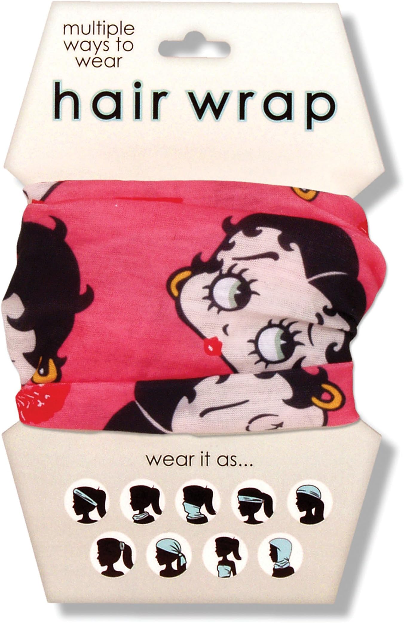 Betty Boop Hair Wrap - Multifunctional Bandanna, Headband, Hair Tie, Gaiter, and Scarf