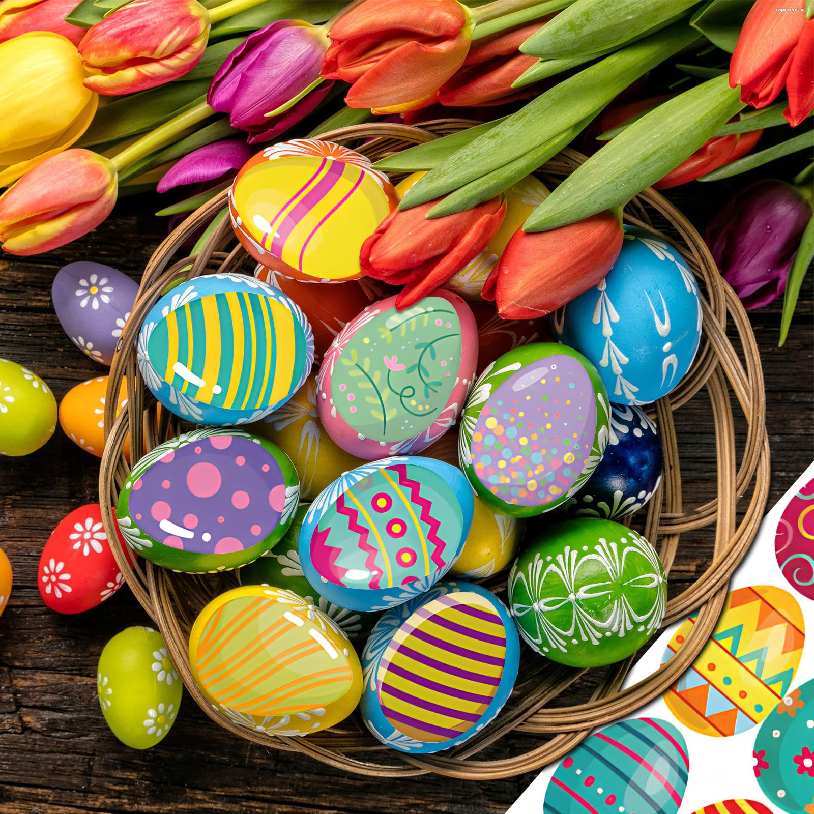 HERMA 3672 - Adesivo pasquale uova di Pasqua per bambini, per decorazioni pasquali, per fai da te o come regalo, 30 adesivi pasquali