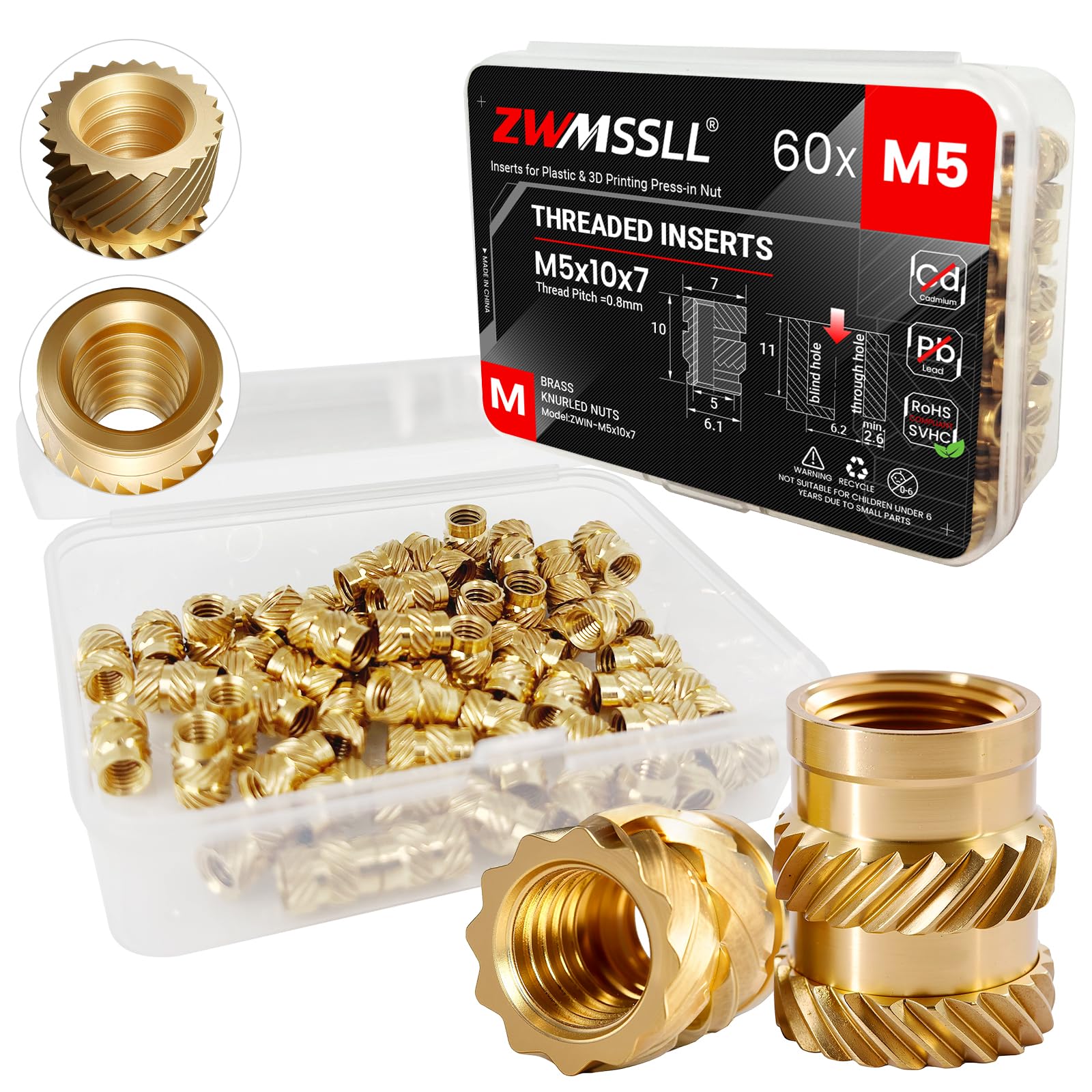Brass Threaded Inserts for 3D Printing -16 Brass Threaded Inserts for 3D Printing -16